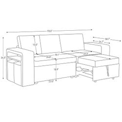 Pull Out Brand New Sofa Dark Grey 