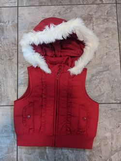 NWT Girls Gymboree Size 3-4 Red Vest Coat with Hood