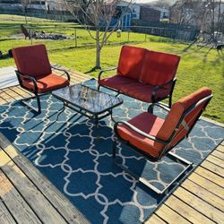 Patio Set - Outdoor Furniture - 4 Piece Set - Love Seat - Chair - Cushion