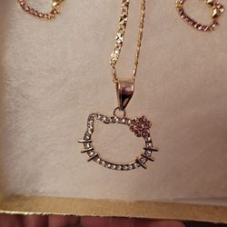 Gold Plated Hell8 Kitty Chain Set