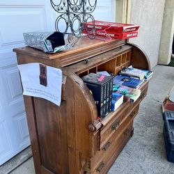 Antique Secretary Desk & side table 