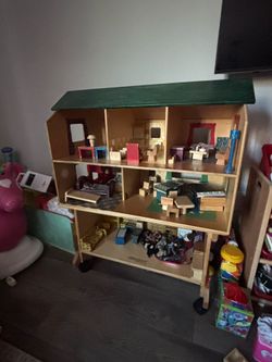Childcraft Classic Wooden Dollhouse With Accessories(Classroom or Home)