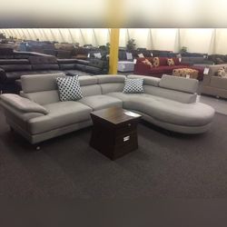 Top PU Leather Sectional sofa with round dining