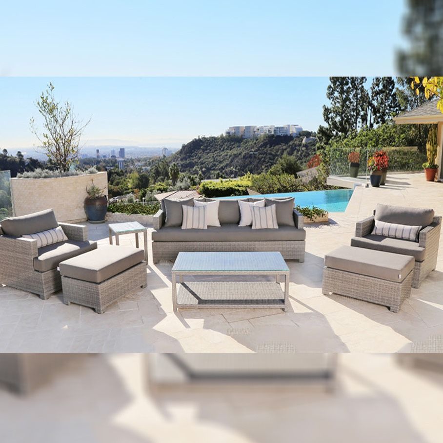 Belmont 7-piece Outdoor Patio Seating Set – Gray ADO :CST-10324 Used as Store Display .Price is Firm. Description : Relax in style with the Belmont 7-