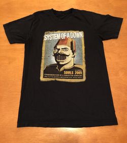 Vintage 2005 system of the down tour artwork promo t-shirt Black Genocide