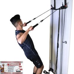 Body by Jake Tower 200 TM Door Gym Exercise Fitness Full Gym w Straight Bar