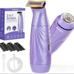 New 2-in-1 Bikini Trimmer for Women, Painless Electric Razor for Sensitive Skin