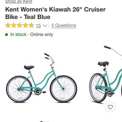 Kent Women's Kiawah 26" Cruiser Bike - Teal Blue 