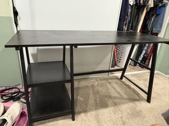 Black Desk with Shelving