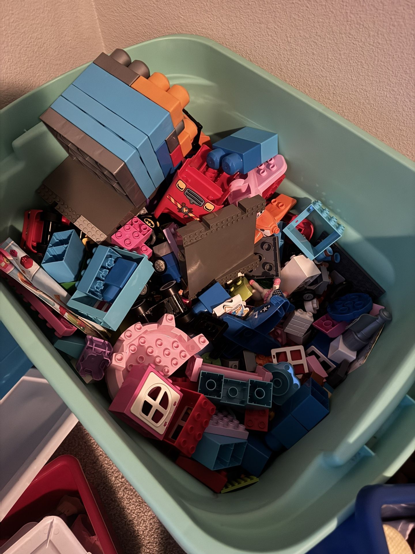 Huge Tub Of Big Legos And Building Blocks