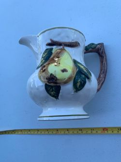 vintage 1991 Fitz & Floyd Holiday Pear ceramic pitcher pick up Coral Springs 33071