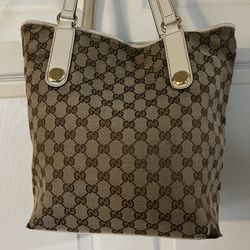 Authentic Gucci Tote Canvas Handbag