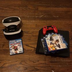 Selling PS4 Pro With 8 Games And PS4 Vr With A PS4-pro Steering Wheel