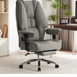 EXCEBET BIG AND TALL OFFICE CHAIR 400LBS WIDE SEAT, LK-3043M, MESH LIGHT GRAY