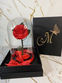 Rosa Preservada Bella Y La Bestia Personalizada