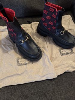 Gucci Monogram Leather Chelsea Boot Size 7 Euro 8 Us