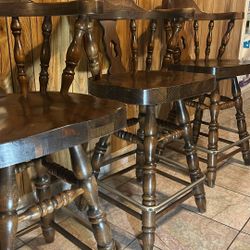 Wooden Swivel Bartop Chairs 🪑