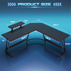 Black 51 Inch L shaped Desk ONLY