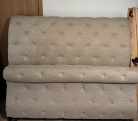 Queen sleigh upholstered bed