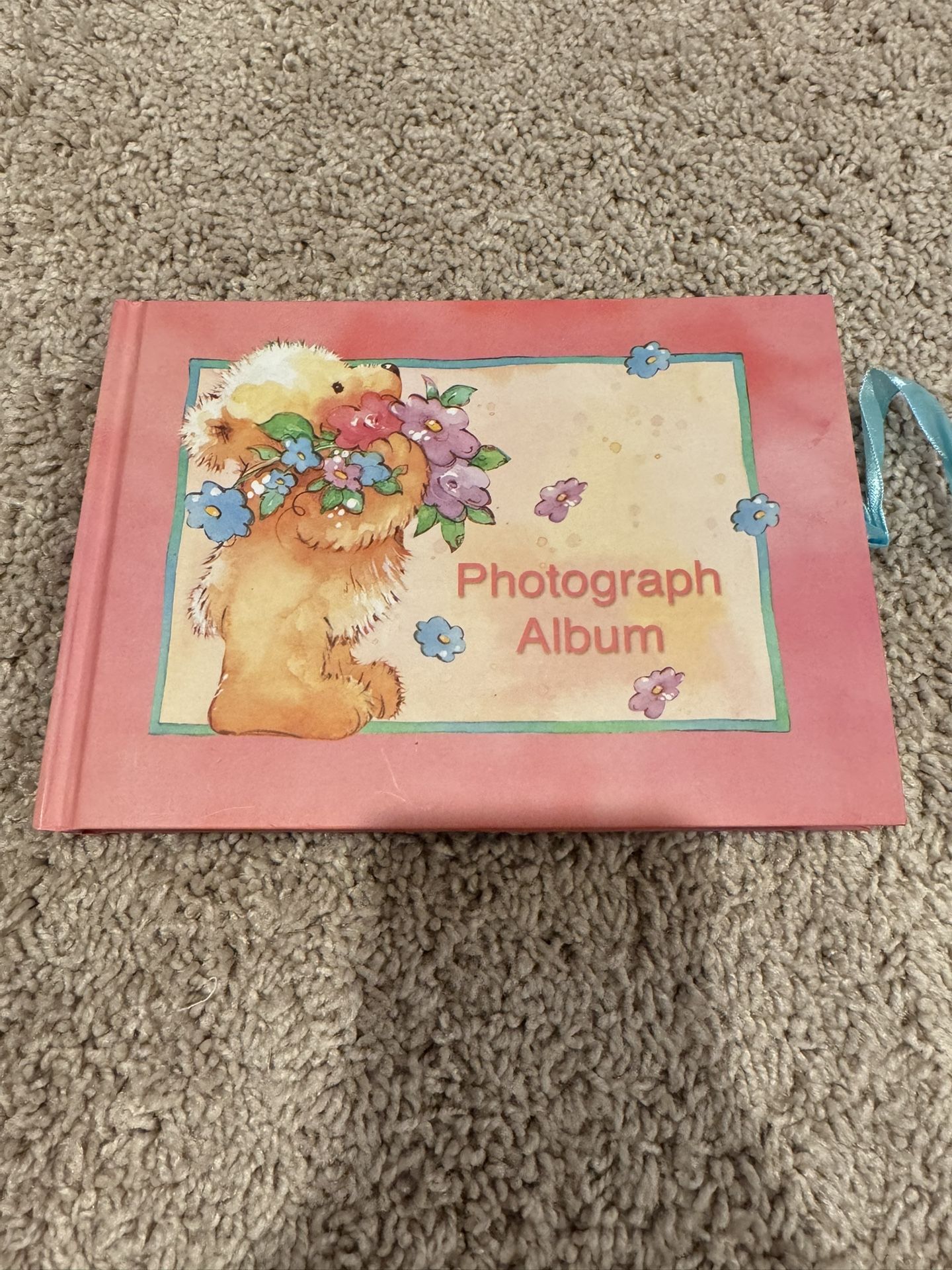 Teddy Bear Photo Album – Pink Cover with Bouquet Design