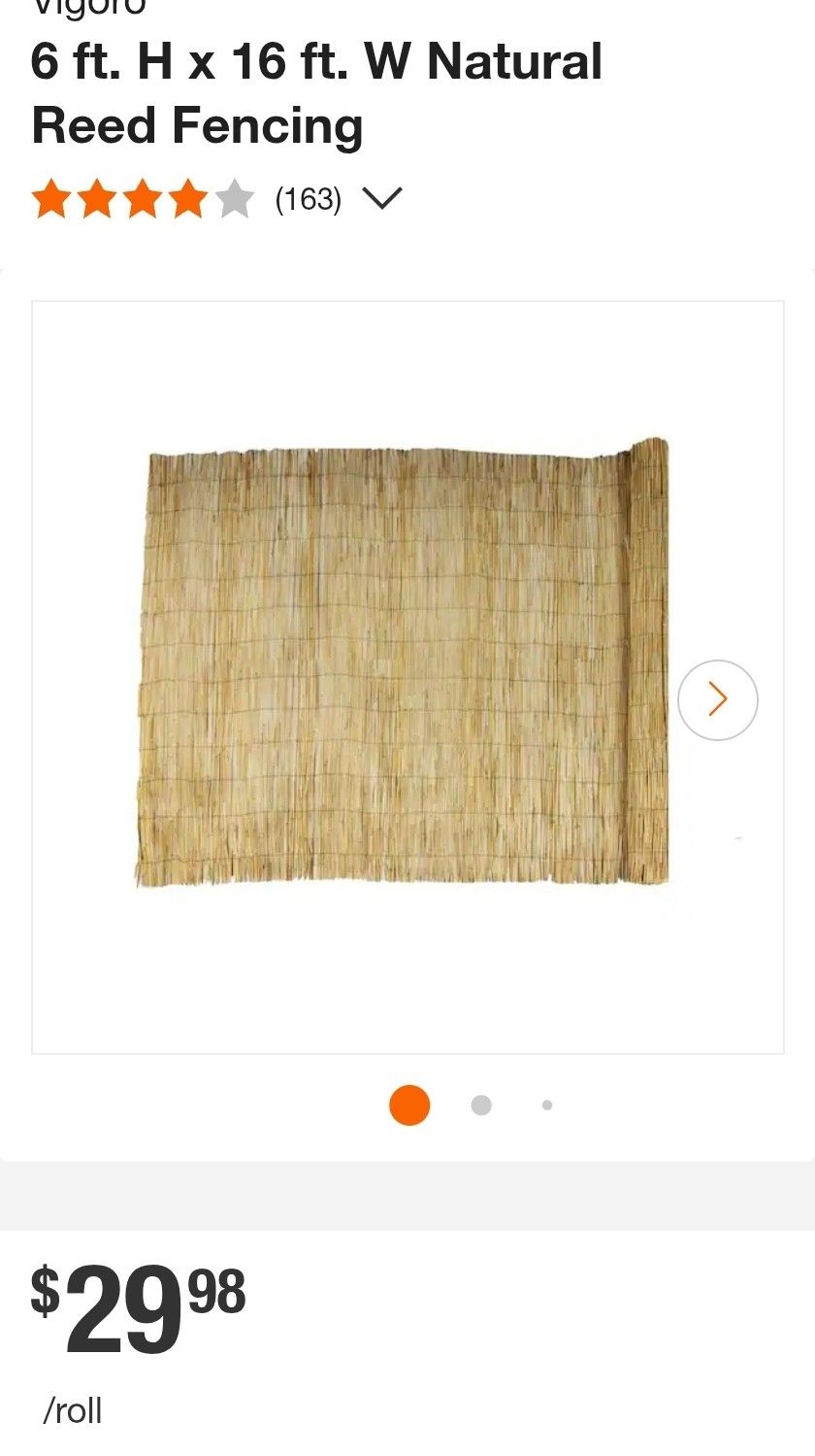 6ft(H)X16ft(W)Reed Fence (X8)