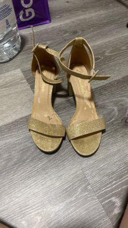 City Classified Gold Open Toe Heels