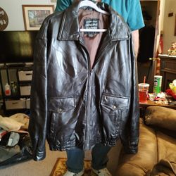 Leather Bomber Style Jacket