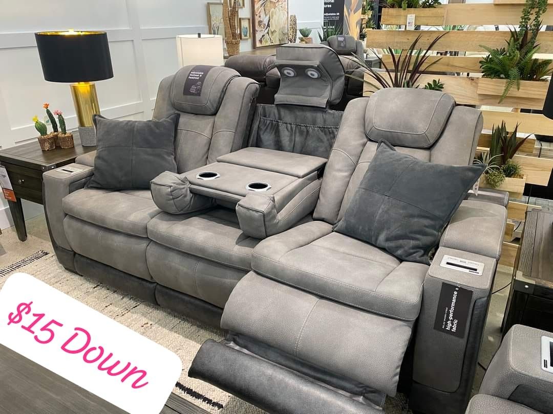 $10 Down Finance Power Reclining Sofa Loveseat Sectional Sleeper Bedroom Set Queen Bed King Bed Mattress Bunk Bed Dining Set