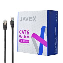 JAVEX Cat6 FTP Outdoor Ethernet Cable, 23AWG CCA Patch Cord, 100m, Black