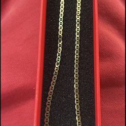 10k Gold Flat Mariner Chain 16”inch