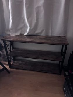 3-tier rustic/industrial console table/bookshelf