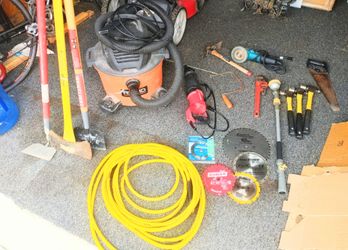 Rigid Shop Vac, Craftsman Sawzall, Mikita Grinder, and more