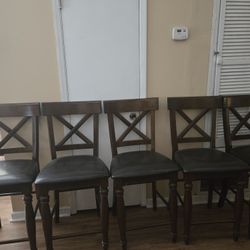 5 Wood Bar Stool Chairs
