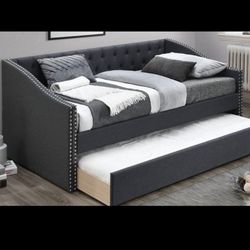 Twin Twin Size Charcoal Trundle W Ortho Mattress 