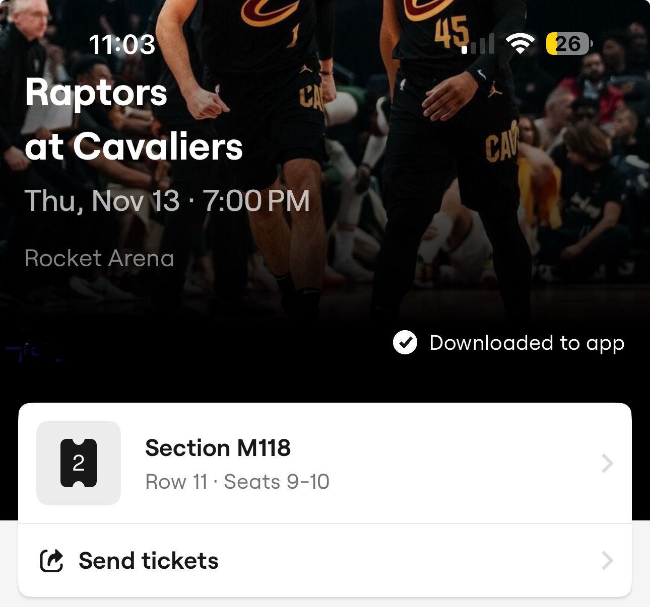 2 Cavs Tickets For Sale $95 Each