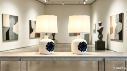 Lamp - Blue Flowers