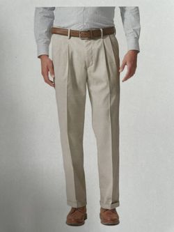Dockers Mens Never Iron Pleated Cuffed Relaxed Fit Pants