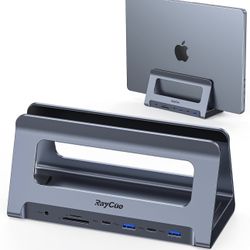 RayCue USB-C Docking Station for MacBook Pro/Air, Dual HDMI, USB-C Dock with 10Gbps, PD3.0, RJ45, 2xUSB 3.0, 2xUSB 2.0, SD/TF, Audio