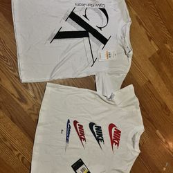 Nike/ Calvin Klein Kids White Size Small Shirts New With Tags