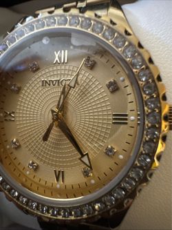 Invicta Gold-Tone Watch with Crystal Bezel