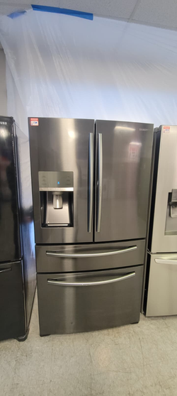 Samsung 4‑Door French Door Fridge – Black Stainless, Water & Ice