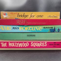 Various Vintage Mid Century Board Games Lot Of 5