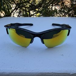 Oakley Half Jacket 2.0 Black History Text Fire Iridium Sunglasses