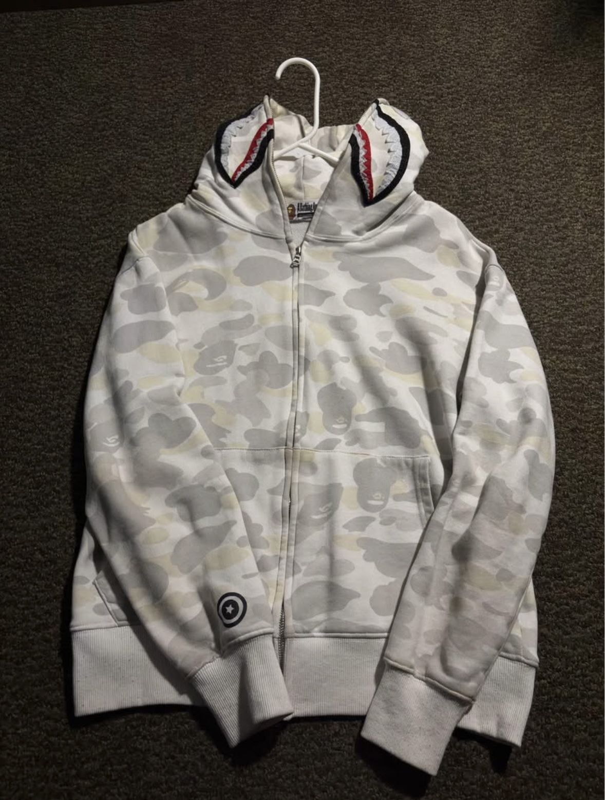 Bape White Glow In Dark Hoodie