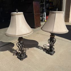 33” TALL French Scroll  Iron Lamps $55 O.B.O