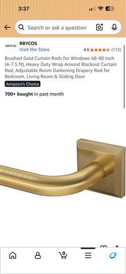 RBYCOS Brushed Gold Wrap Around Curtain Rod