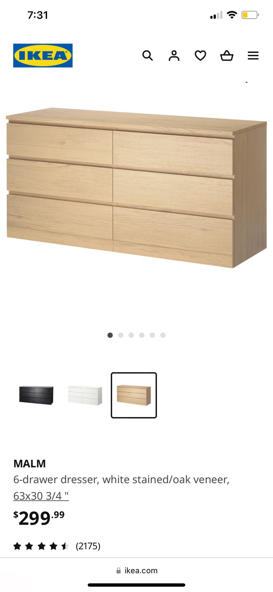 IKEA MALM Dressers