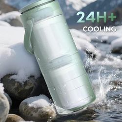 360° All-Round Cooling Keeps Milk Fresh for 24 Hours, 22oz Large Capacity Breastmilk Chiller with 2pcs BPA-Free Bottle