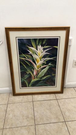 Bromeliad Floral Wall Art Painting Frame
