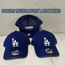 MLB New Era Los Angeles Dodgers Blue Trucker Style 9forty A Frame SnapBack Hats 